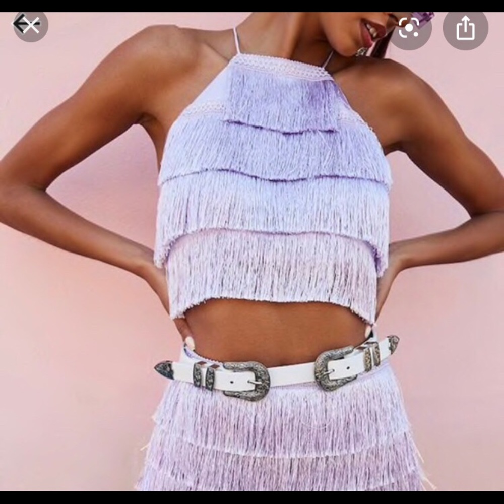 NWT lavender purple tassel top shirt small